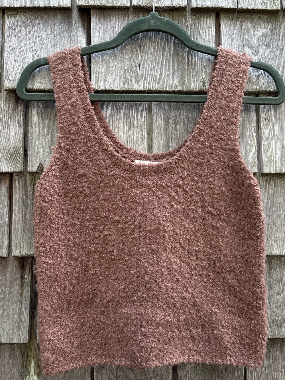 Pink Rose Textured Tank Top in Dusty Mauve